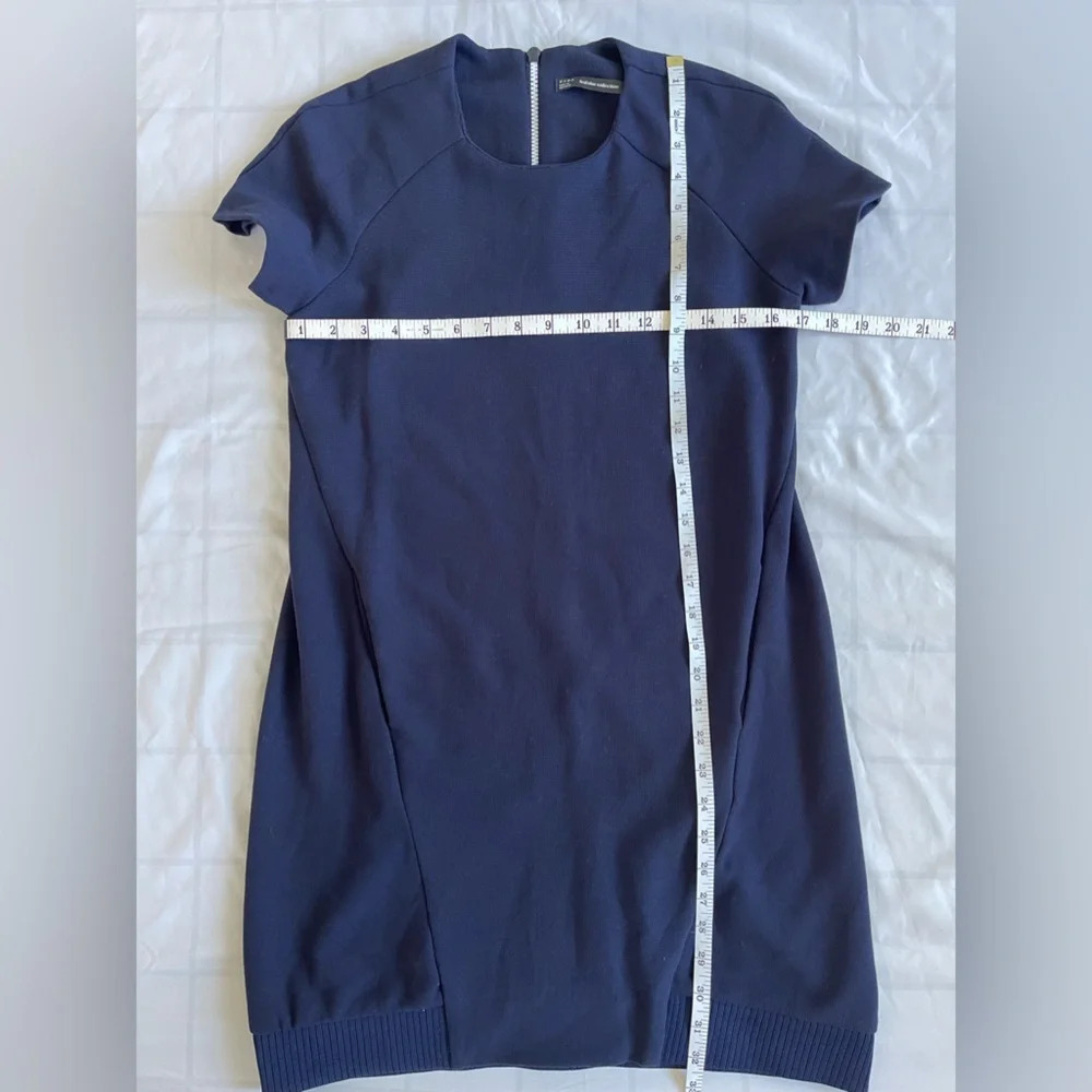 ZARA TRF Short Sleeve Shift Mini Dress Size Small in Navy Blue - Picture 4 of 6